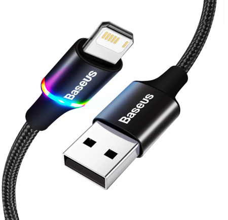 Baseus Halo Data | Kabel USB Lightning do iPhone 25cm 2.4A LED EOL