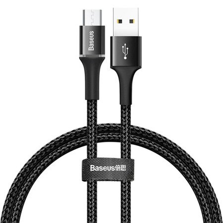 Baseus Halo Data / Podświetlany nylonowy kabel USB - Micro USB Fast Charge 3A 50cm EOL